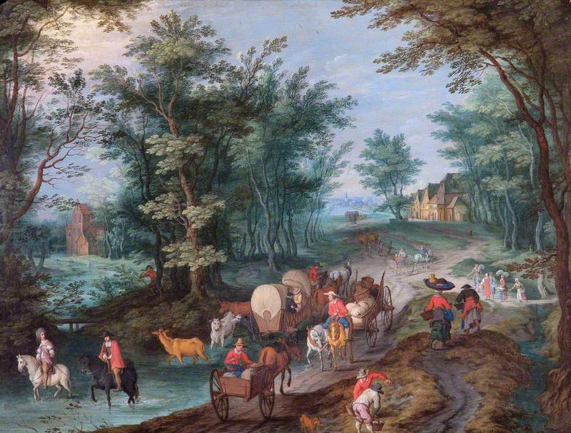 Landscape with Figures Crossing a Brook