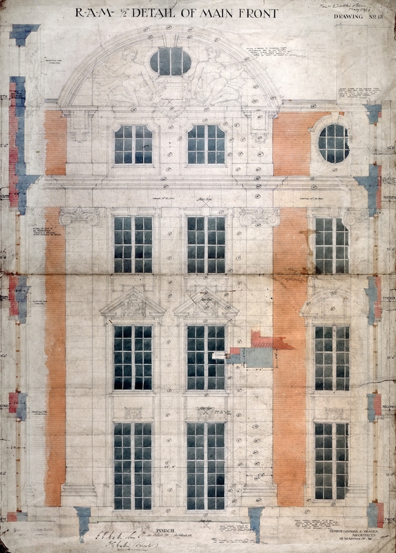 Royal Academy of Music Building, Marylebone Road – Detailed Elevation of Main Façade