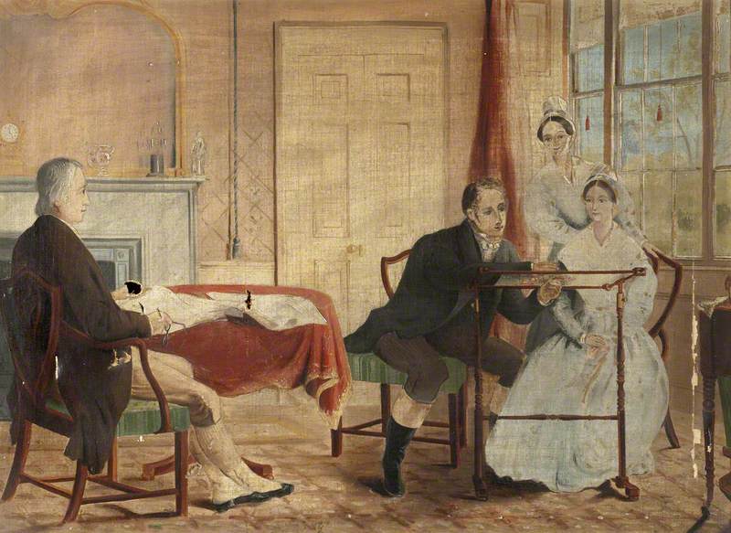 George Stephenson Giving Lessons in Embroidery to Edward Pease's Daughters at Darlington in 1823