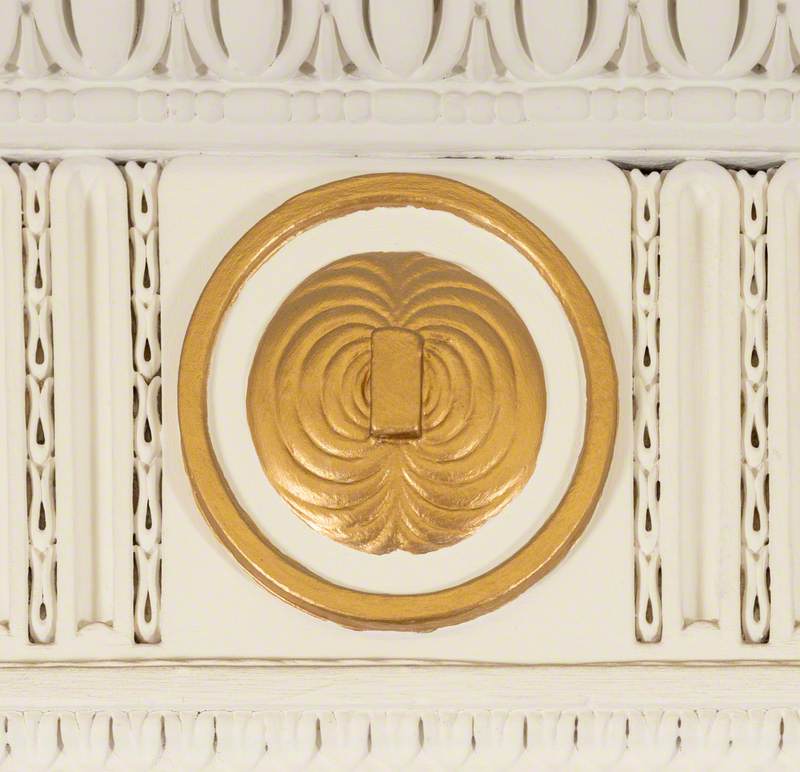 Plaster Roundel Depicting Faraday's Magnetic Lines of Force Experiment