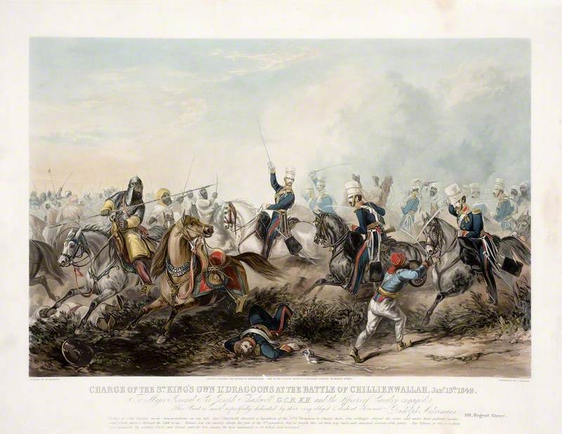 Charge of the 3rd King's Own Dragoons at the Battle of Chillianwala, 13th January 1849