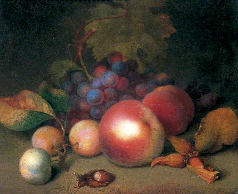 Still Life with Grapes, Peaches and Plums