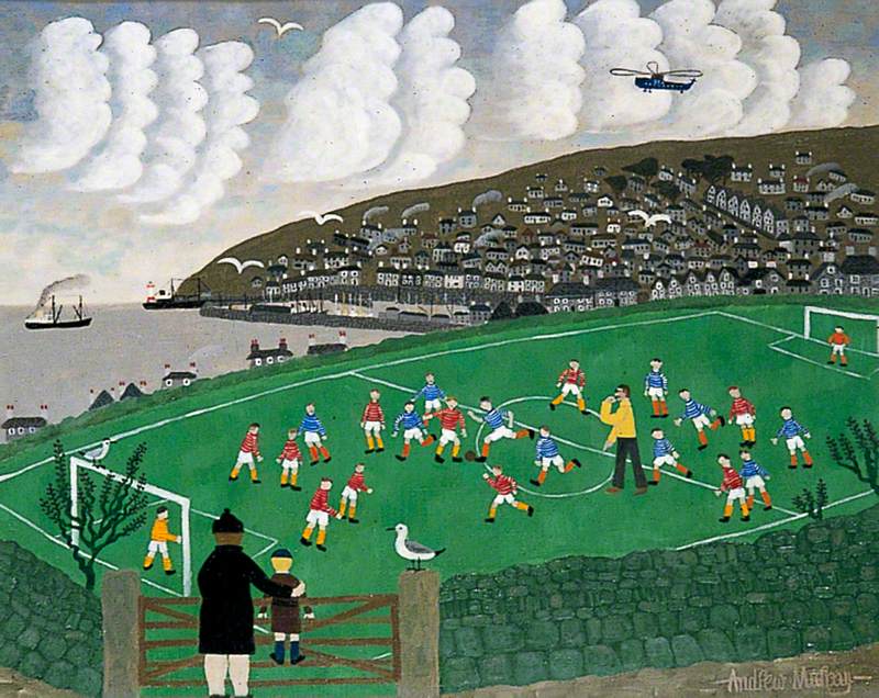 Young Footballers at Newlyn, Cornwall