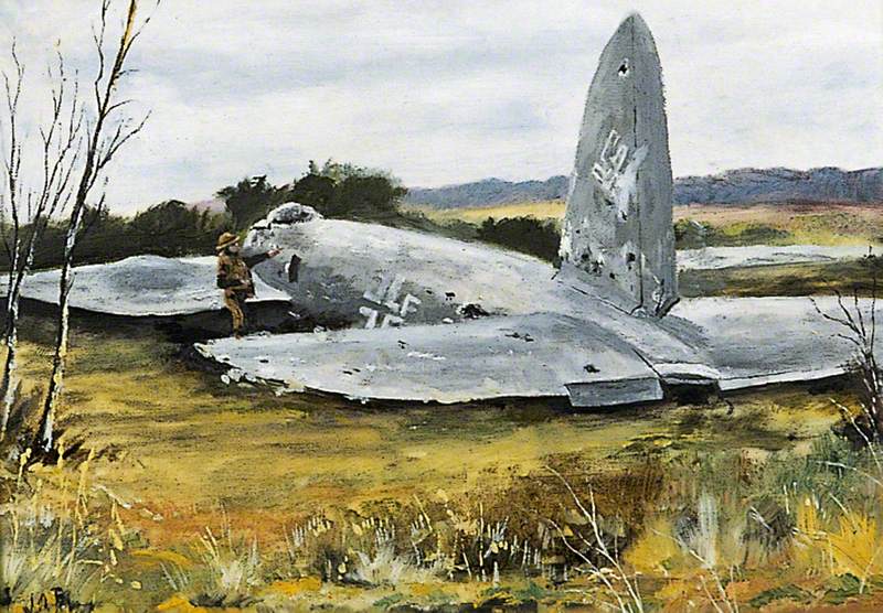 'Heinkel' Shot Down on High Salvington, August 1940