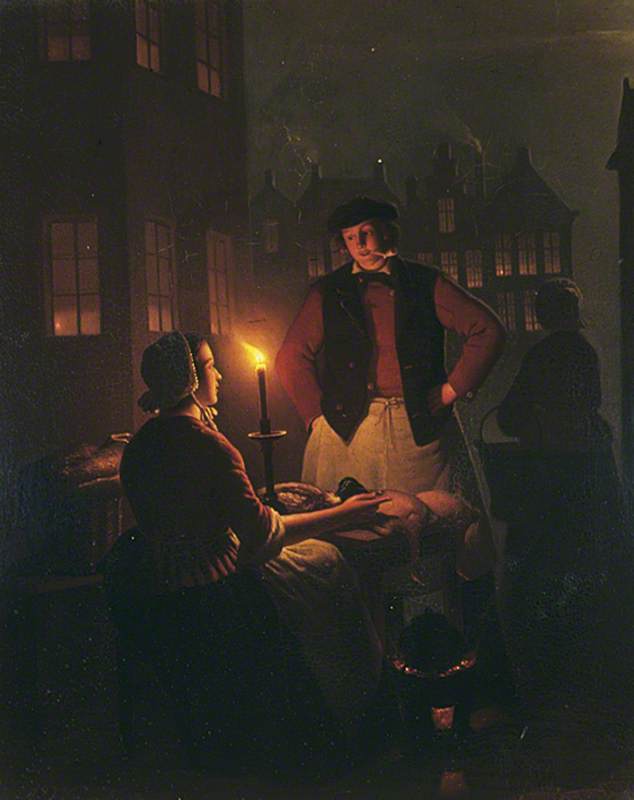 Two Figures by Candlelight