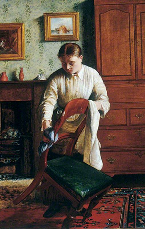 Housemaid Polishing a Chair
