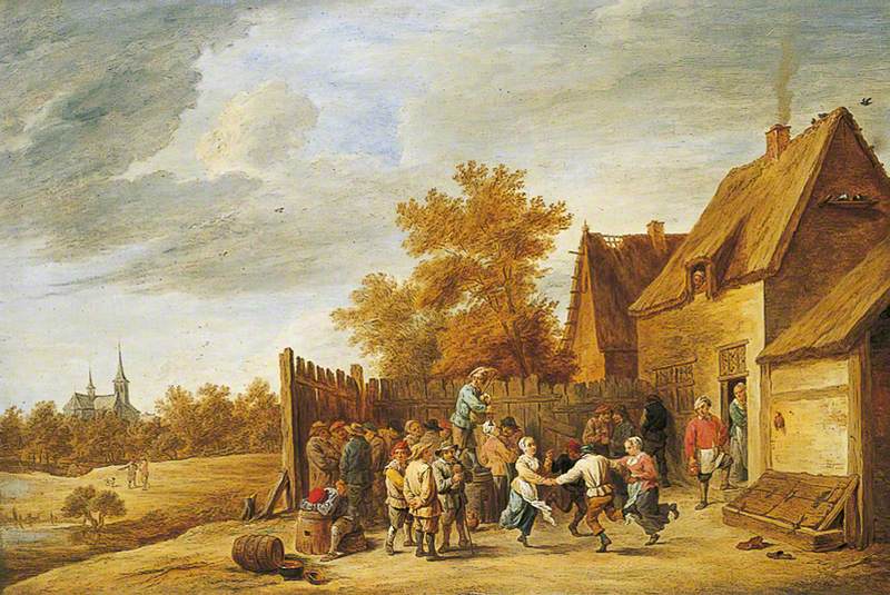 Peasants Dancing Outside an Inn
