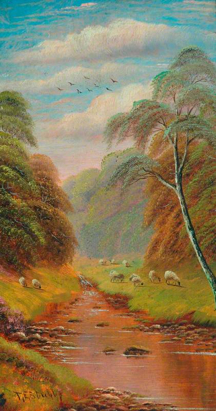 Landscape with Sheep by a River No. 1