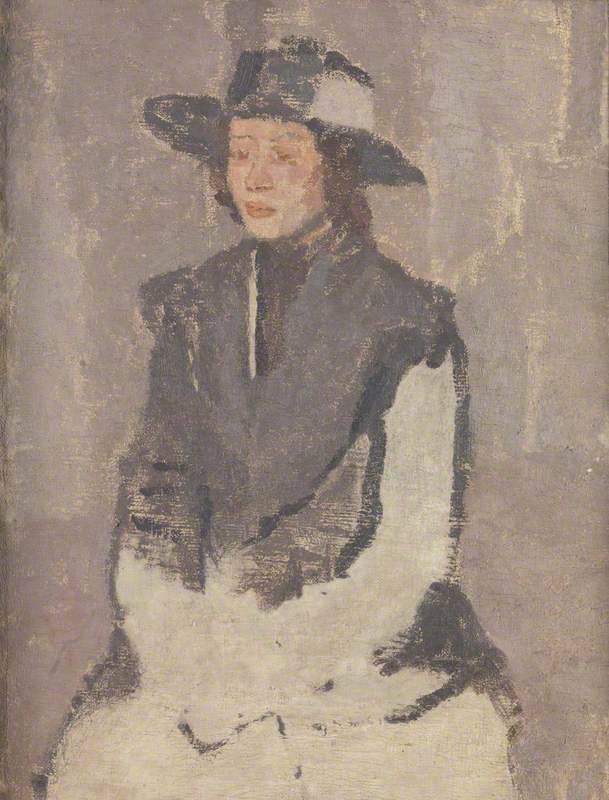 Seated Woman in a Broad-Brimmed Hat