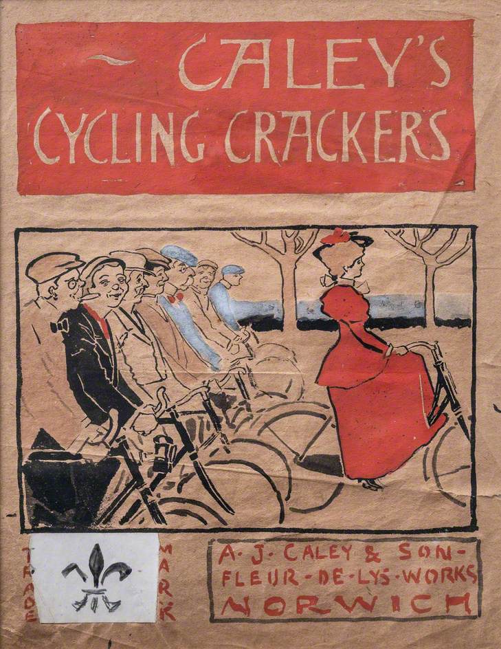 Design for a Box Top, 'Caley's Cycling Crackers'
