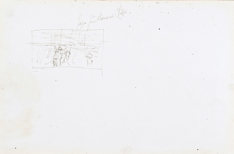 recto: small Landscape, verso: left hand side of Landscape view (Sketchbook - War)