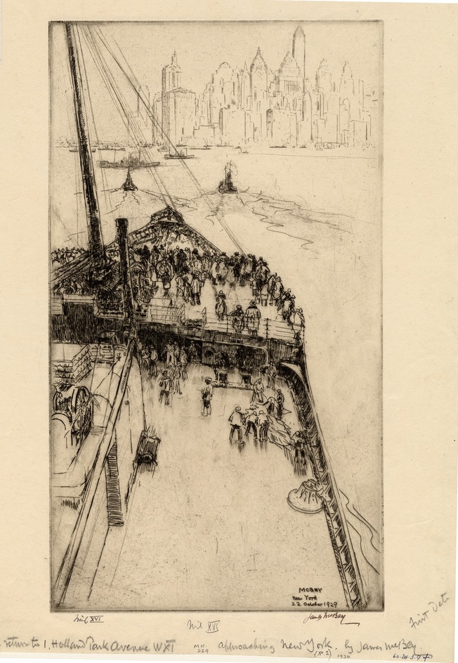 Approaching New York, No.2, upright plate