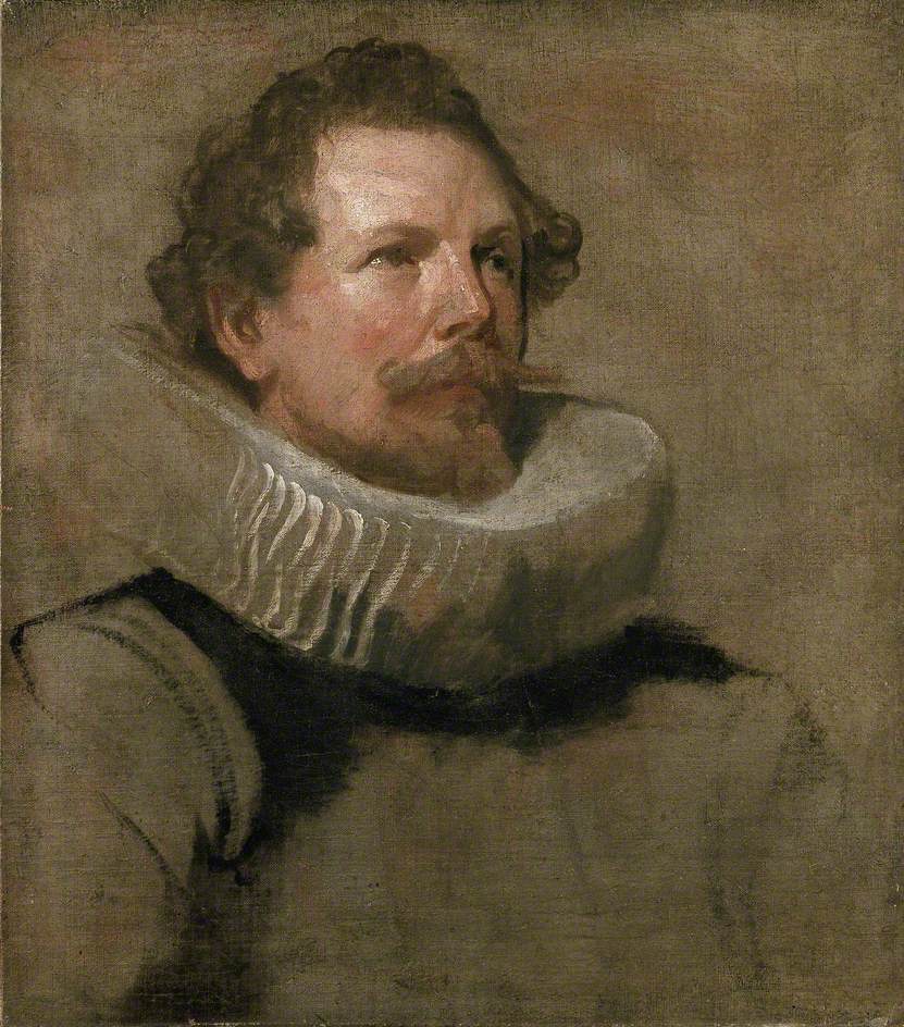 Head of a bearded Man wearing a Wheel Ruff