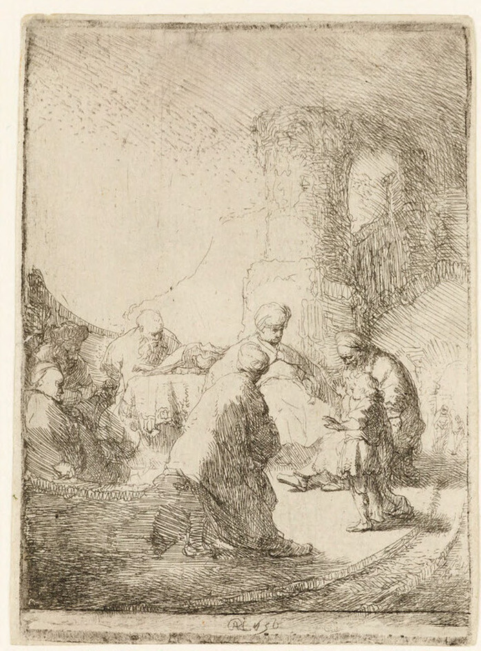 Christ disputing with the Doctors: small plate (Luke 2:42-51)