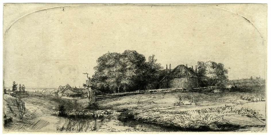 Cottages and a Hay Barn on the Diemerdijk with a Flock of Sheep