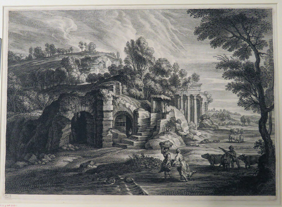 Landscape with antique ruins