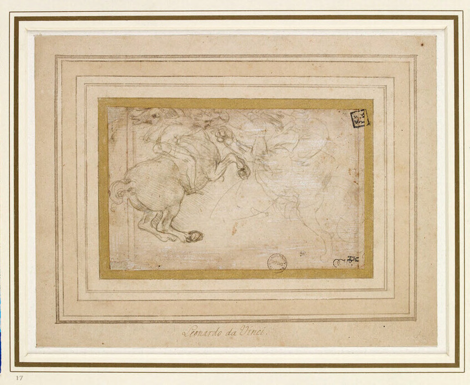 A horseman in combat with a griffin
