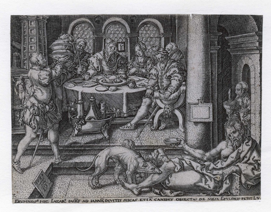 Plate 2: Lazarus at the rich man's gate, copy