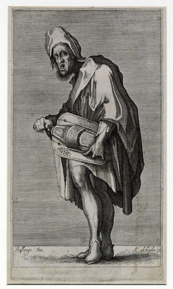 The blind beggar with musical instrument, copy