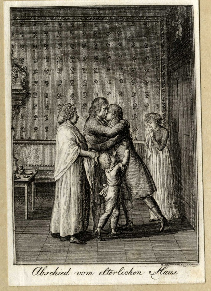 Ludwig taking leave of his family as he is about to go to university