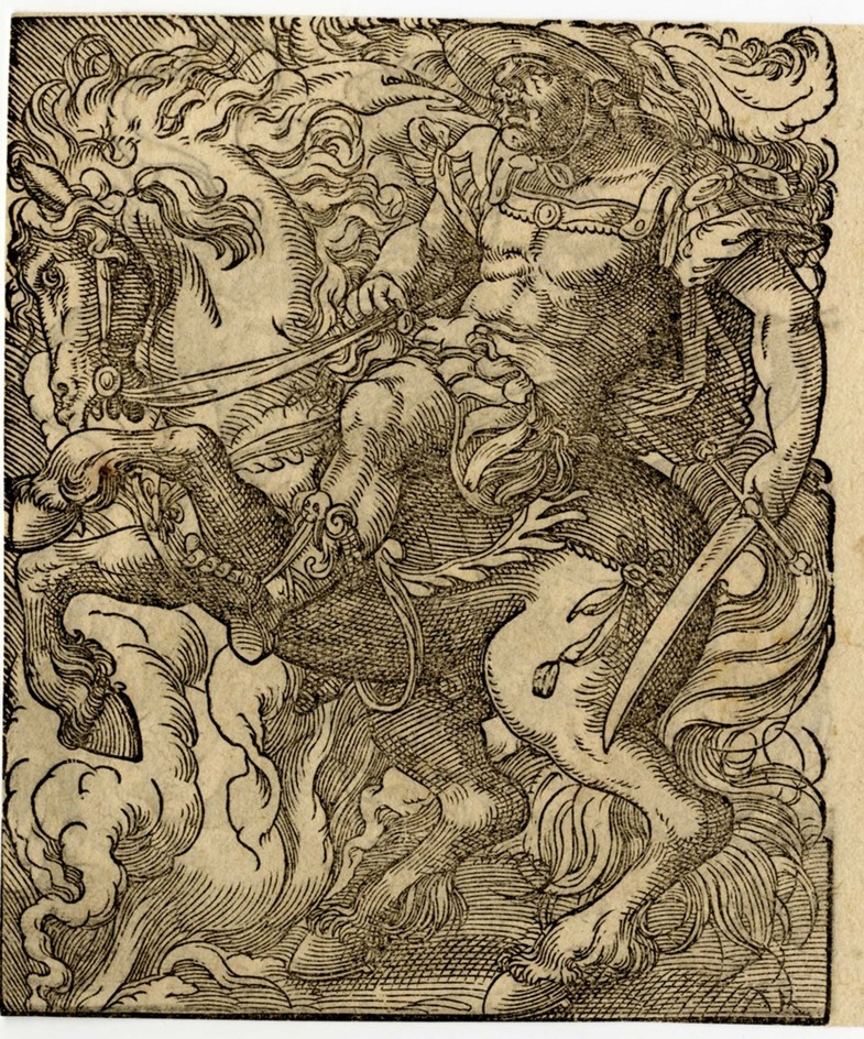 Recto: Siren playing a harp, Vanitas
Verso: Woman with Sword and Balance Representing Justice
