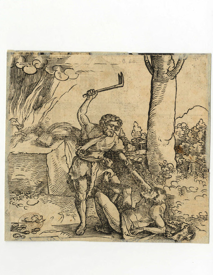 Recto: Cain slaying Abel
Verso: The arch of Noah