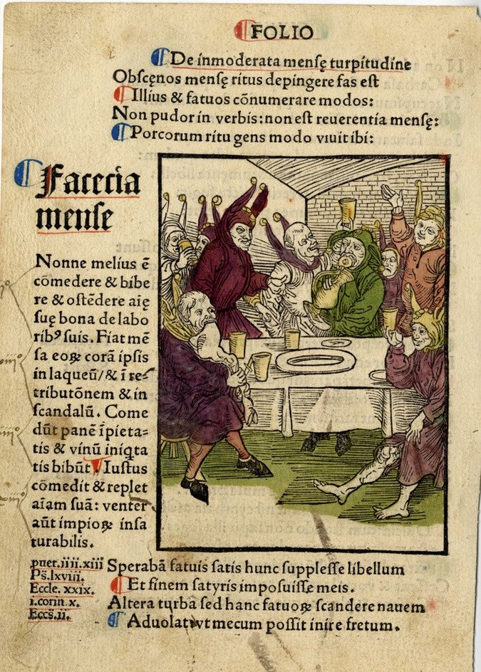 Recto: Fools' banquet
Verso: Letterpress