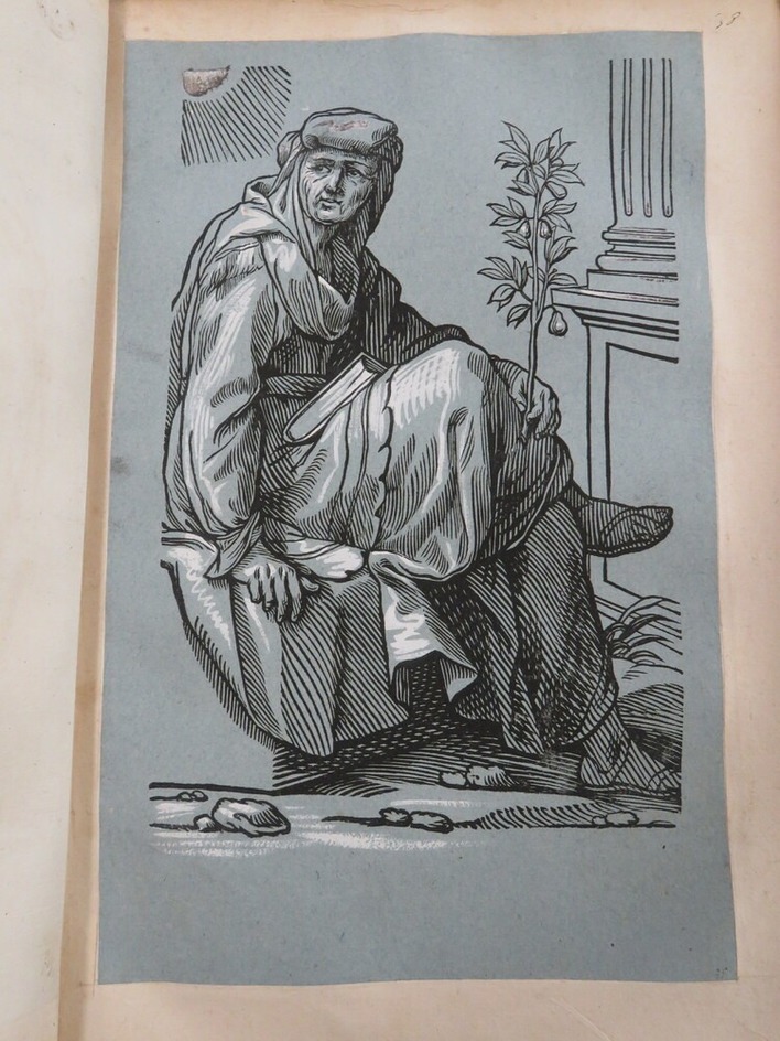 The Lybic Sibyl: a sibyl holding a branch of pear tree in her left hand and with a book in her lap