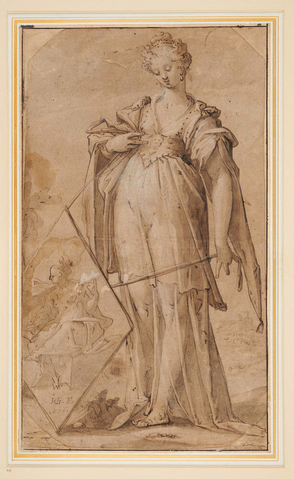 Recto: Woman holding a Shield 
Verso: Fighting scene