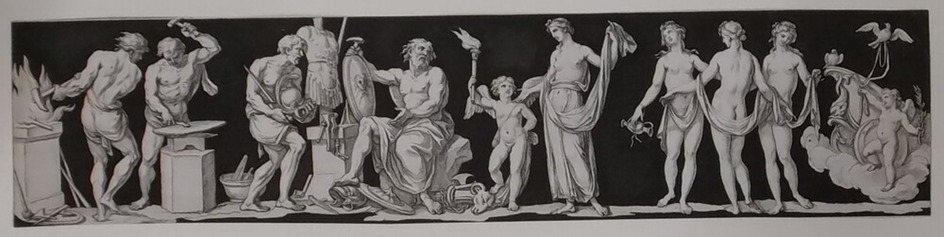 Vulcan Forge with Venus and the three graces on the right