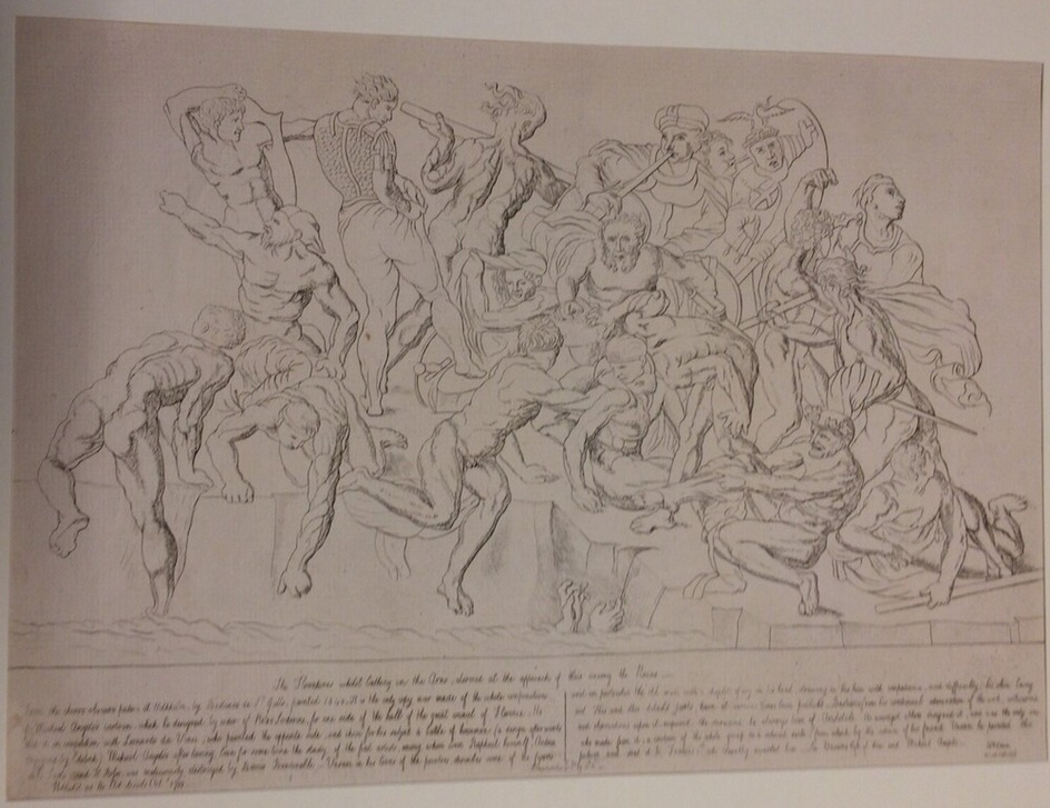 Cartoon of Michelangelo's Battle of Cascina