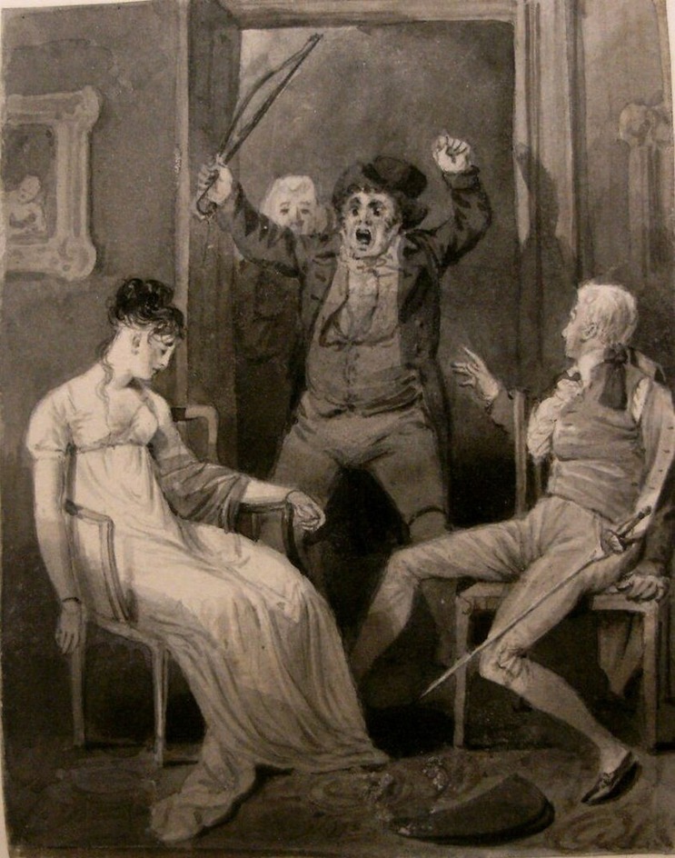 Squire Western surprising his Daughter and Lord Fellamar, from 'Tom Jones'