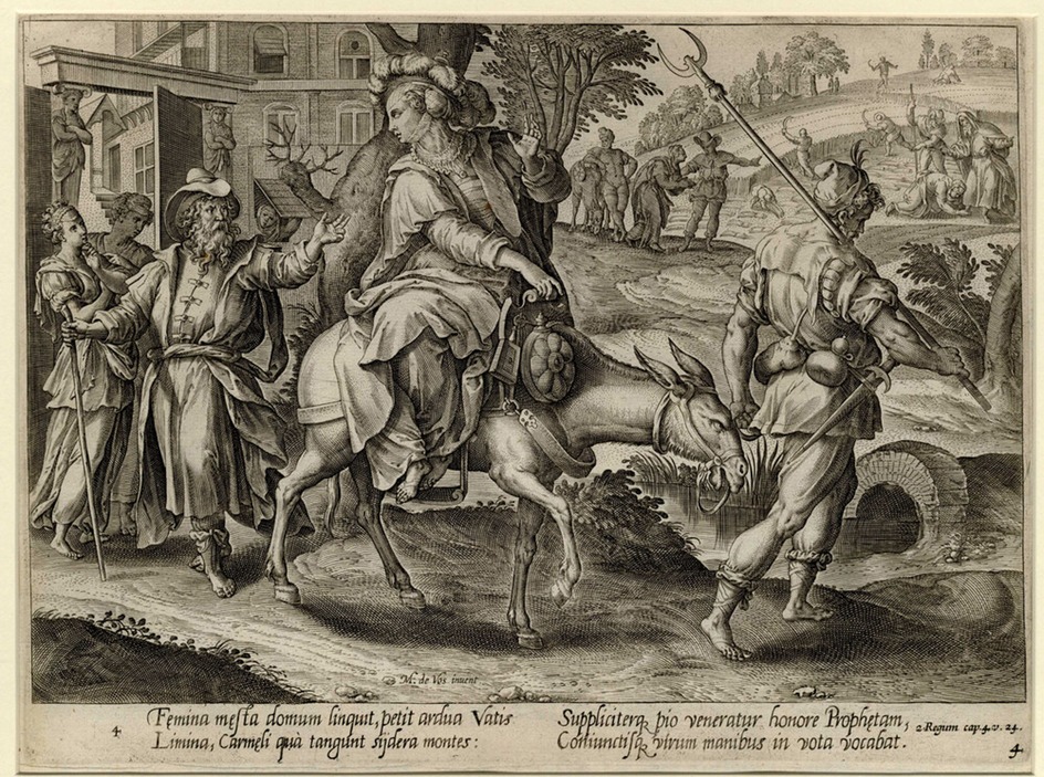 The Shunammite woman riding out to Elisha