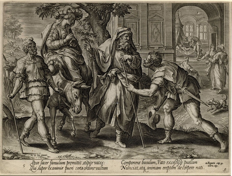 Elisha sending Gehazi ahead to revive the son