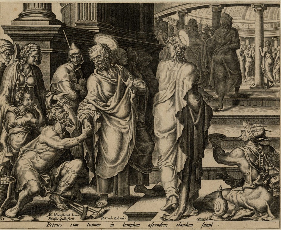 St Peter healing the lame at the beautiful gate