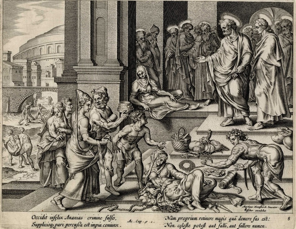 The death of Sapphira (Acts of Apostles 5:1)