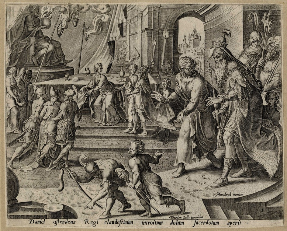 Daniel revealing the fraud of Bel's priests