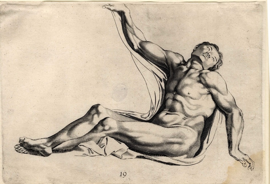 Study of a nude, for a deposition of Christ