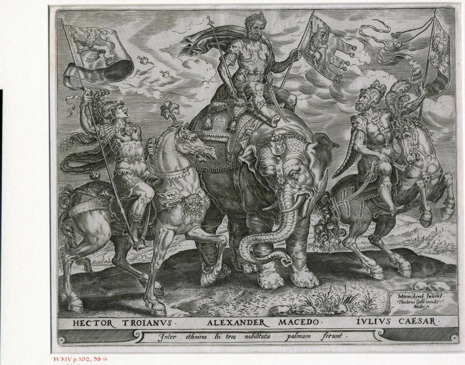 Hector of Troy, Alexander of Macedonia and Julius Caesar