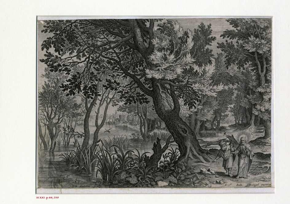 Riverscape with the temptation of Christ