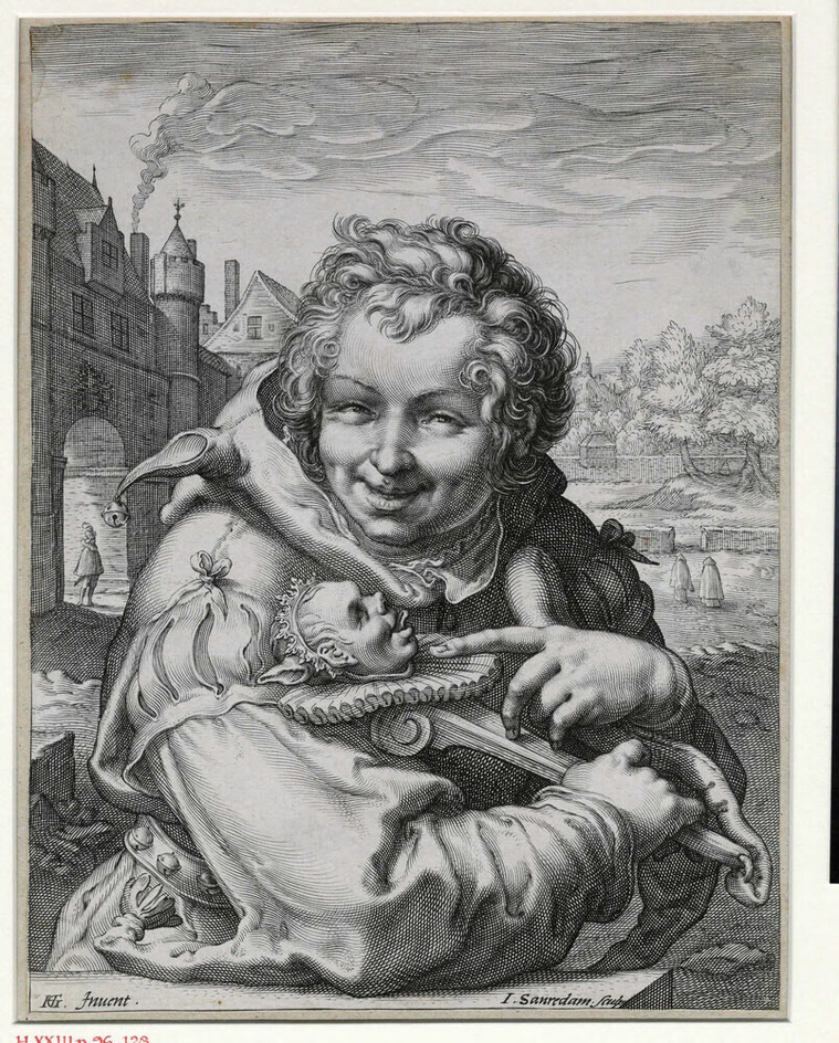 A fool holding a staff