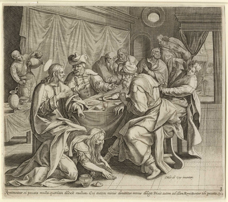 Mary Magdalene anointing Christ's feet in the house of Simon