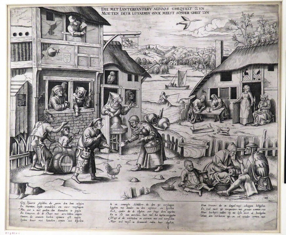 Allegorical scene with Flemish proverbs