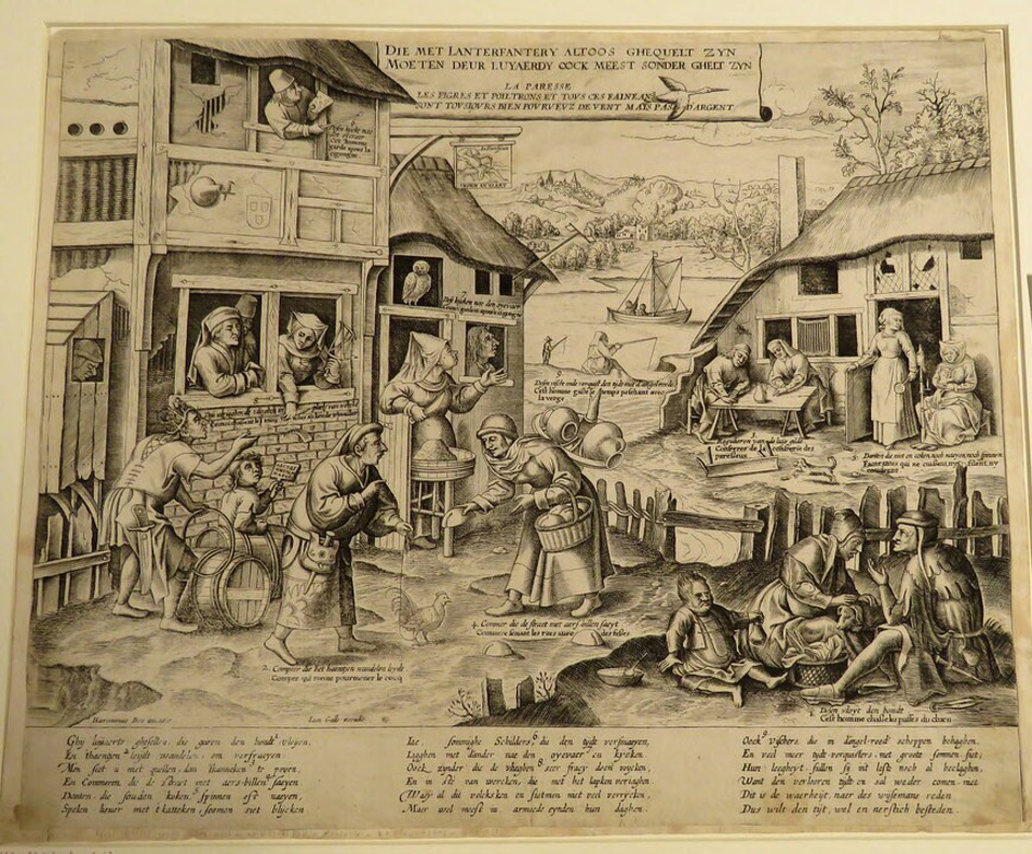 Allegorical scene with Flemish proverbs