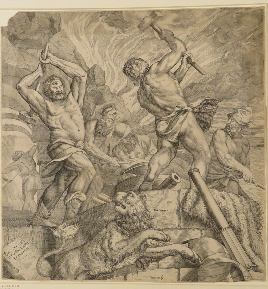 The Cyclops forging arms (allegory of the city of Brescia)