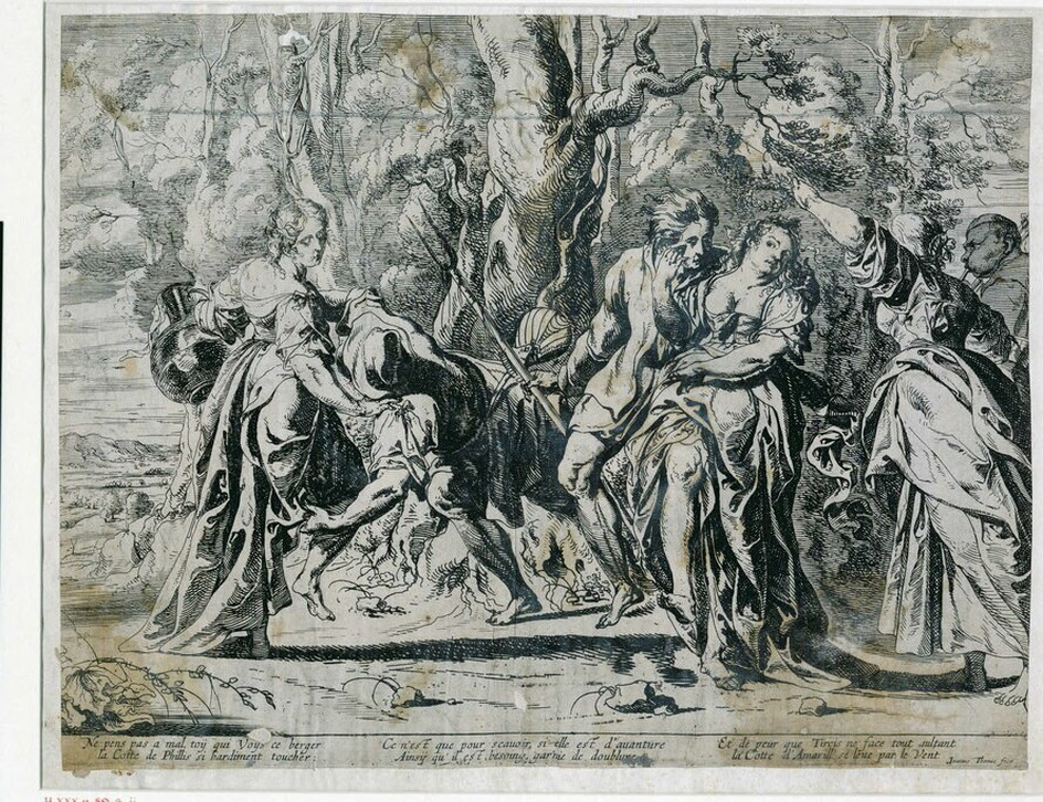Pastoral scene with men and women merrymaking