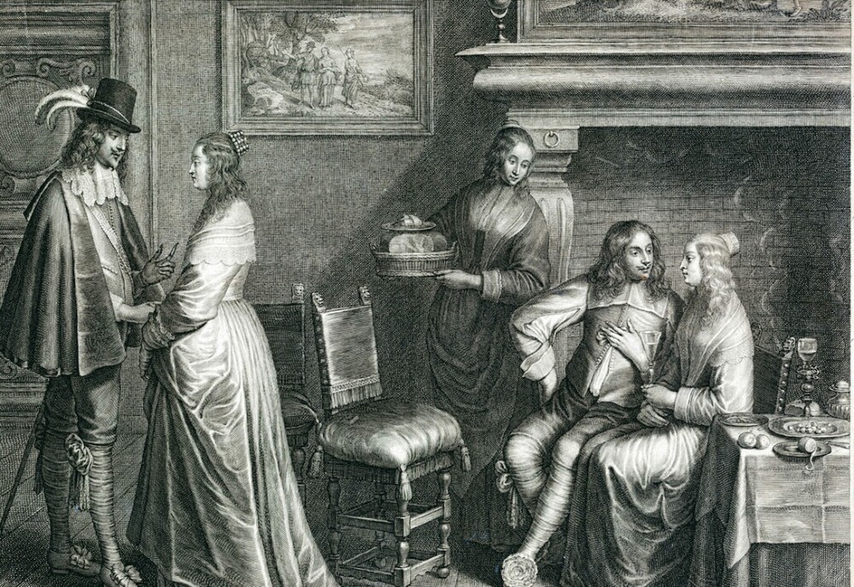Two young men with their ladies