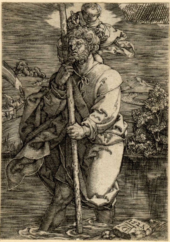 St Christopher carrying the Christ Child