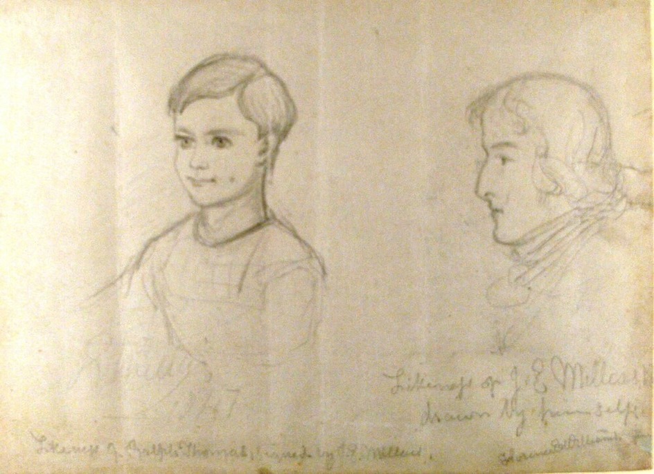 Portrait Sketches of Ralph Thomas and of the Artist himself