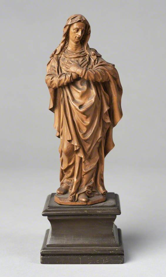 Virgin Mary with Her Hands Crossed on Her Breast
